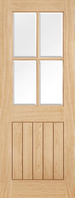 Cottage Belize Glazed (4-light) Internal Oak Door